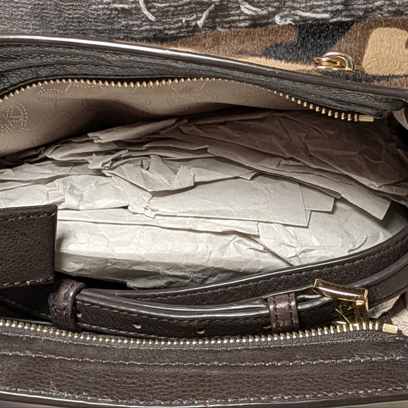 NWOT Michael Kors Sophie Haircalf ( fur ) Camouflage Camo Messenger Duffle Purse - Picture 5 of 9